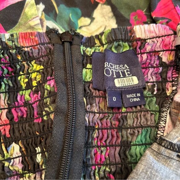 Marchesa Notte Botanical Midi Dress Size 0 Oversized - Picture 8 of 8